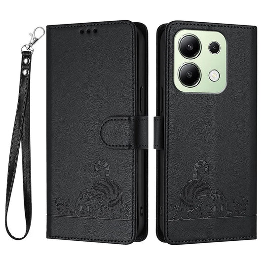 YB Imprinting Series-9 for Xiaomi Redmi Note 13 4G Case Leather Phone Cover with Purse Card Holder
