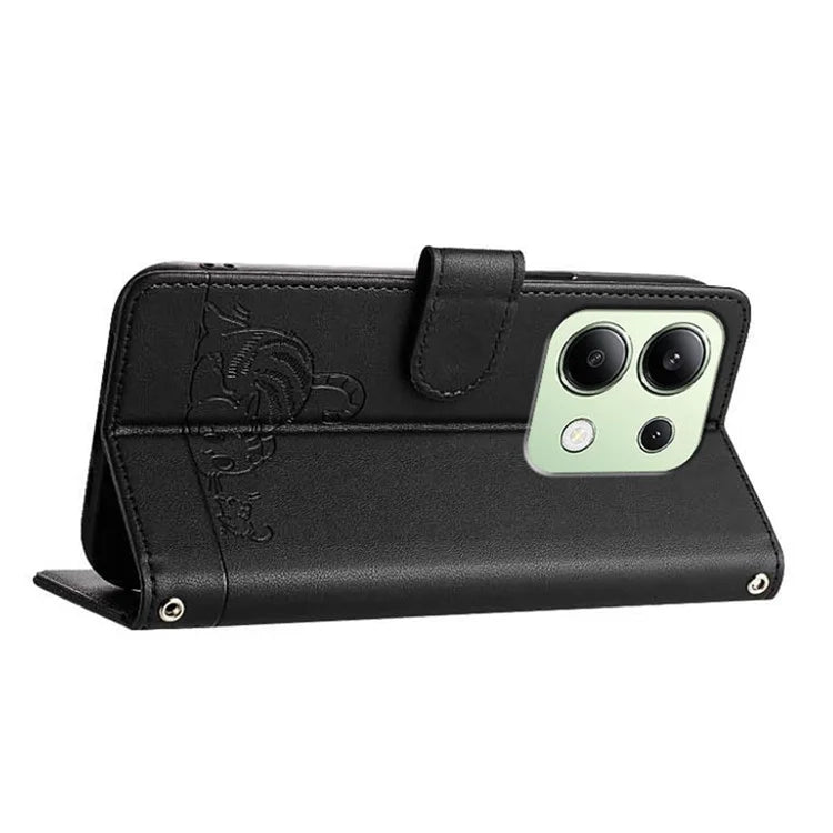 YB Imprinting Series-9 for Xiaomi Redmi Note 13 4G Case Leather Phone Cover with Purse Card Holder