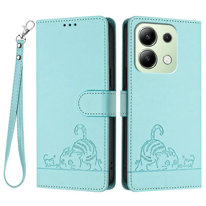YB Imprinting Series-9 for Xiaomi Redmi Note 13 4G Case Leather Phone Cover with Purse Card Holder