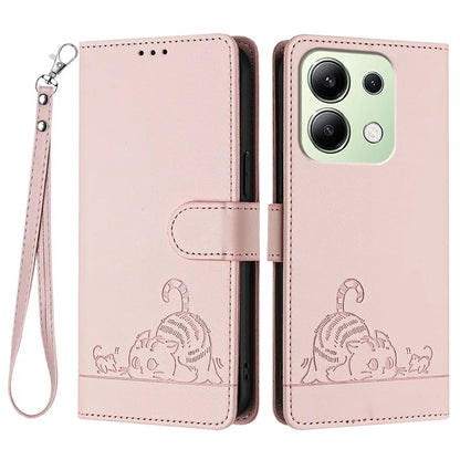 YB Imprinting Series-9 for Xiaomi Redmi Note 13 4G Case Leather Phone Cover with Purse Card Holder