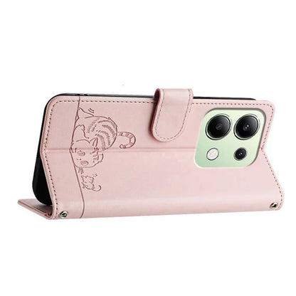 YB Imprinting Series-9 for Xiaomi Redmi Note 13 4G Case Leather Phone Cover with Purse Card Holder