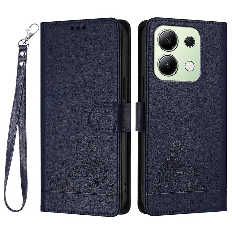 YB Imprinting Series-9 for Xiaomi Redmi Note 13 4G Case Leather Phone Cover with Purse Card Holder