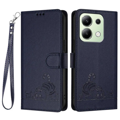 YB Imprinting Series-9 for Xiaomi Redmi Note 13 4G Case Leather Phone Cover with Purse Card Holder