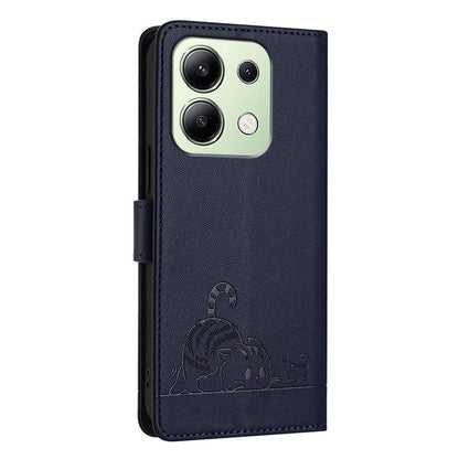 YB Imprinting Series-9 for Xiaomi Redmi Note 13 4G Case Leather Phone Cover with Purse Card Holder