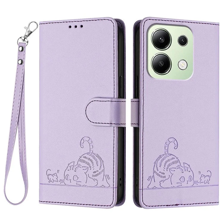 YB Imprinting Series-9 for Xiaomi Redmi Note 13 4G Case Leather Phone Cover with Purse Card Holder