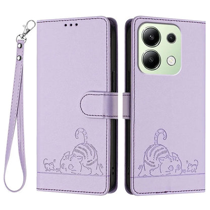 YB Imprinting Series-9 for Xiaomi Redmi Note 13 4G Case Leather Phone Cover with Purse Card Holder