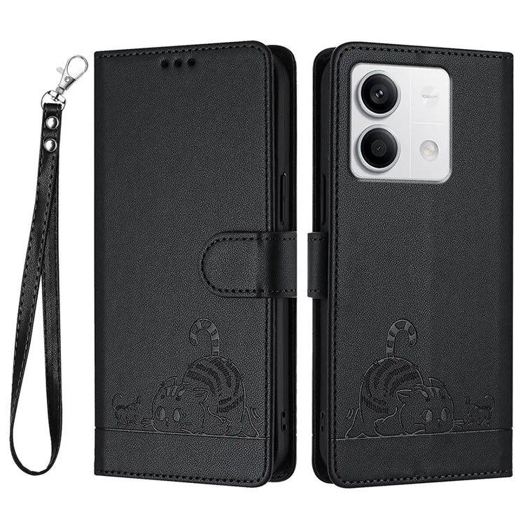 YB Imprinting Series-9 for Xiaomi Redmi Note 13 5G / Note 13 5G (China) Leather Case RFID Blocking Wallet