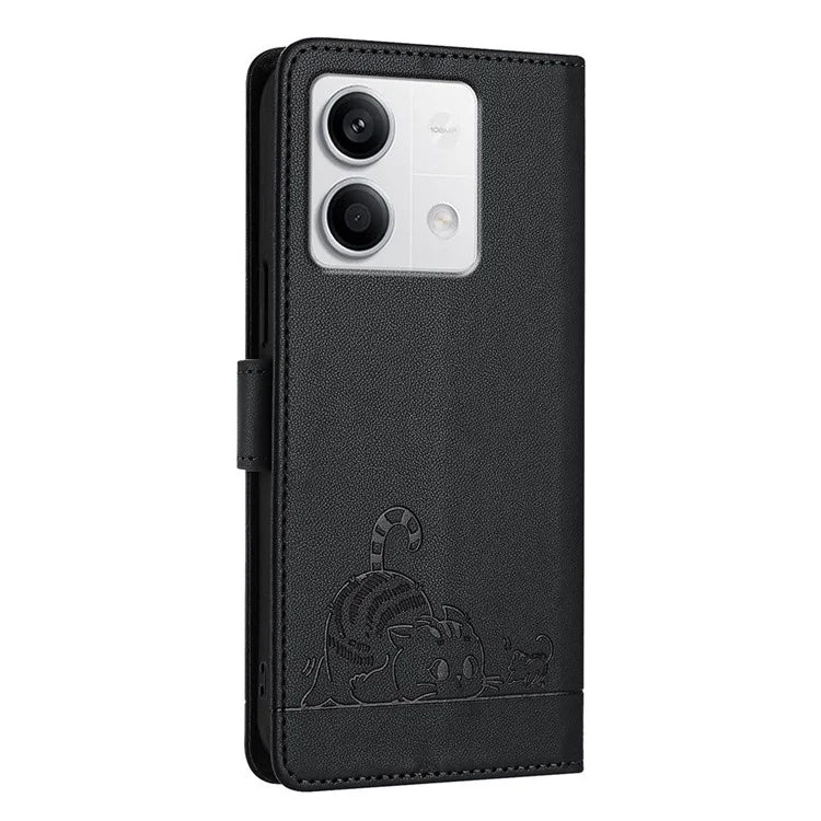 YB Imprinting Series-9 for Xiaomi Redmi Note 13 5G / Note 13 5G (China) Leather Case RFID Blocking Wallet