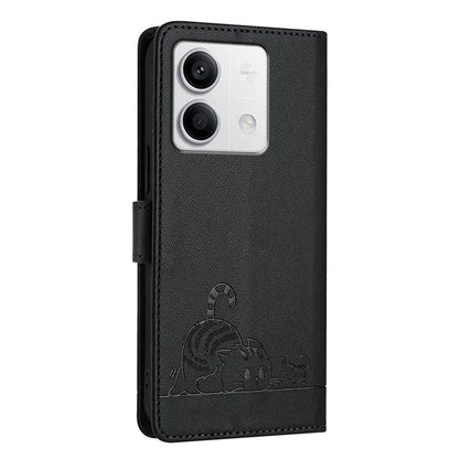 YB Imprinting Series-9 for Xiaomi Redmi Note 13 5G / Note 13 5G (China) Leather Case RFID Blocking Wallet