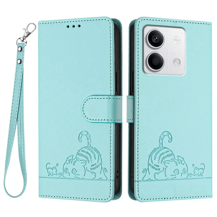 YB Imprinting Series-9 for Xiaomi Redmi Note 13 5G / Note 13 5G (China) Leather Case RFID Blocking Wallet