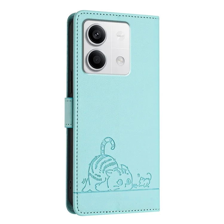 YB Imprinting Series-9 for Xiaomi Redmi Note 13 5G / Note 13 5G (China) Leather Case RFID Blocking Wallet