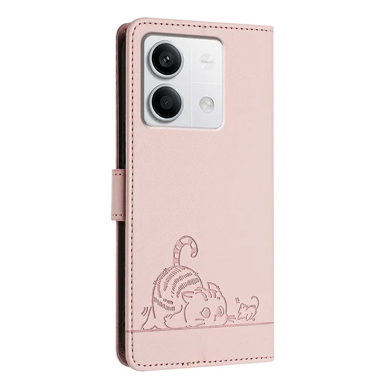 YB Imprinting Series-9 for Xiaomi Redmi Note 13 5G / Note 13 5G (China) Leather Case RFID Blocking Wallet