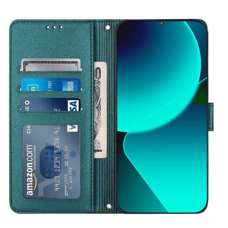 YB Imprinting Series-9 for Xiaomi Redmi Note 13 5G / Note 13 5G (China) Leather Case RFID Blocking Wallet