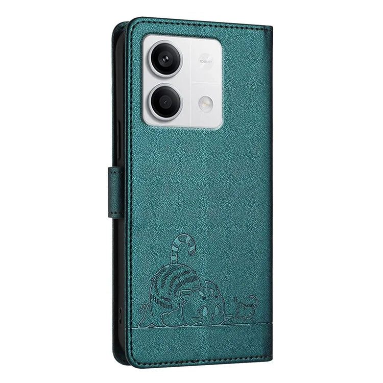 YB Imprinting Series-9 for Xiaomi Redmi Note 13 5G / Note 13 5G (China) Leather Case RFID Blocking Wallet