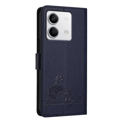 YB Imprinting Series-9 for Xiaomi Redmi Note 13 5G / Note 13 5G (China) Leather Case RFID Blocking Wallet