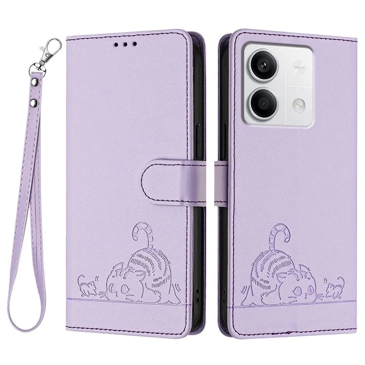 YB Imprinting Series-9 for Xiaomi Redmi Note 13 5G / Note 13 5G (China) Leather Case RFID Blocking Wallet