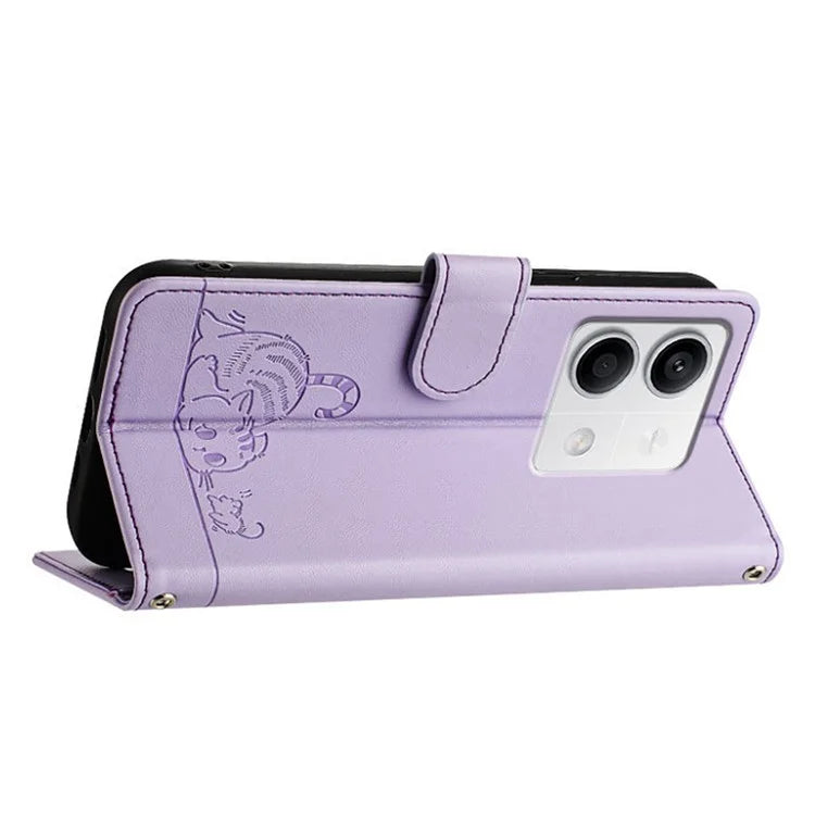 YB Imprinting Series-9 for Xiaomi Redmi Note 13 5G / Note 13 5G (China) Leather Case RFID Blocking Wallet