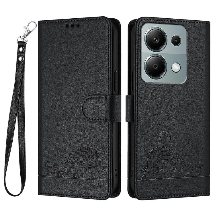 YB Imprinting Series-9 for Xiaomi Redmi Note 13 Pro 4G / Poco M6 Pro 4G Case Leather Phone Cover RFID Blocking