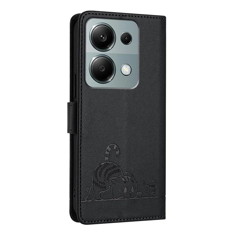 YB Imprinting Series-9 for Xiaomi Redmi Note 13 Pro 4G / Poco M6 Pro 4G Case Leather Phone Cover RFID Blocking