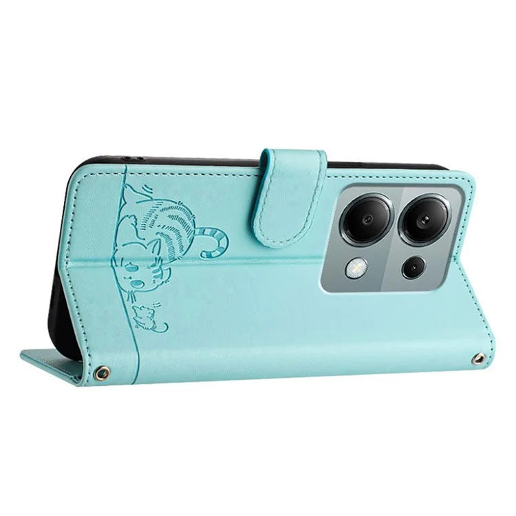 YB Imprinting Series-9 for Xiaomi Redmi Note 13 Pro 4G / Poco M6 Pro 4G Case Leather Phone Cover RFID Blocking