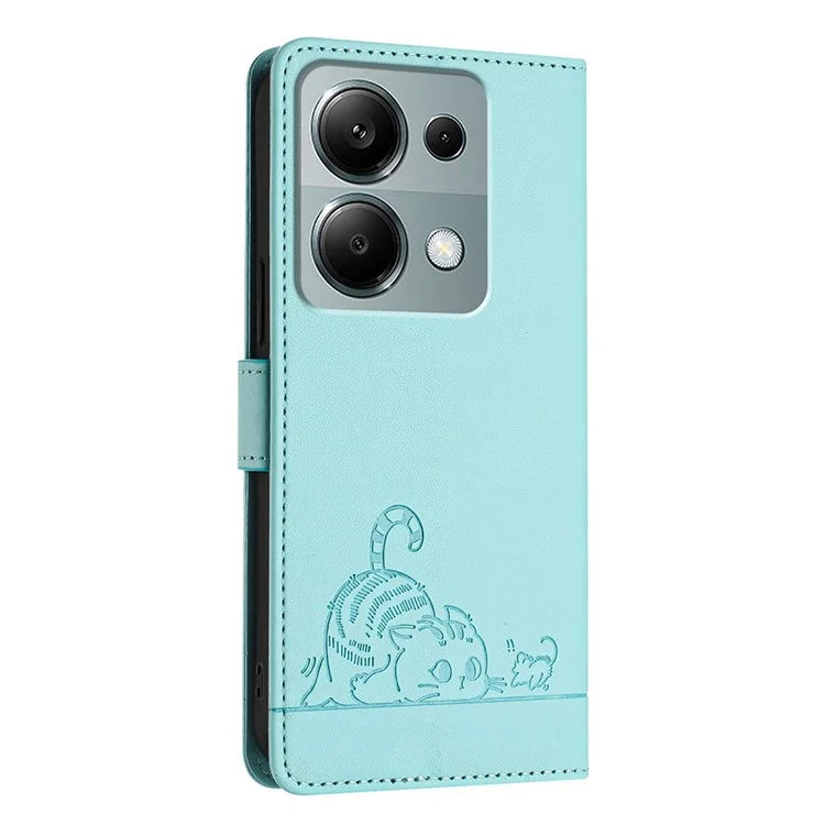 YB Imprinting Series-9 for Xiaomi Redmi Note 13 Pro 4G / Poco M6 Pro 4G Case Leather Phone Cover RFID Blocking