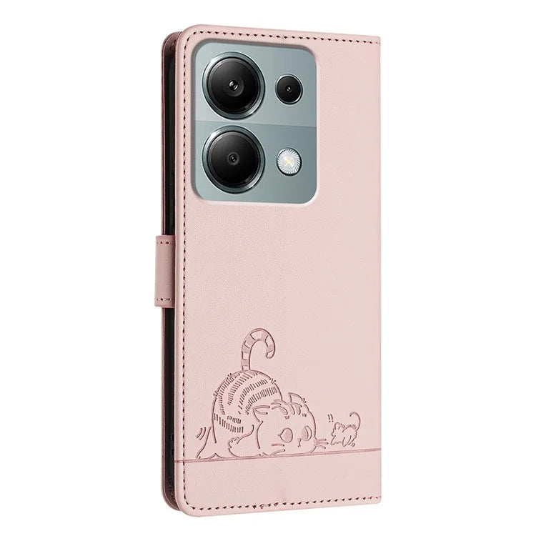 YB Imprinting Series-9 for Xiaomi Redmi Note 13 Pro 4G / Poco M6 Pro 4G Case Leather Phone Cover RFID Blocking