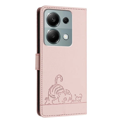YB Imprinting Series-9 for Xiaomi Redmi Note 13 Pro 4G / Poco M6 Pro 4G Case Leather Phone Cover RFID Blocking