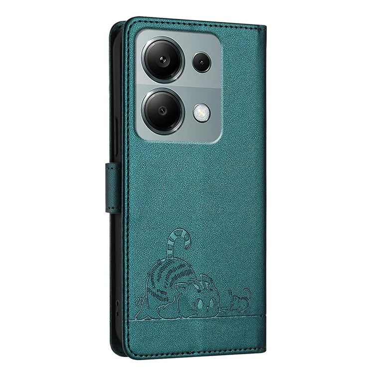 YB Imprinting Series-9 for Xiaomi Redmi Note 13 Pro 4G / Poco M6 Pro 4G Case Leather Phone Cover RFID Blocking