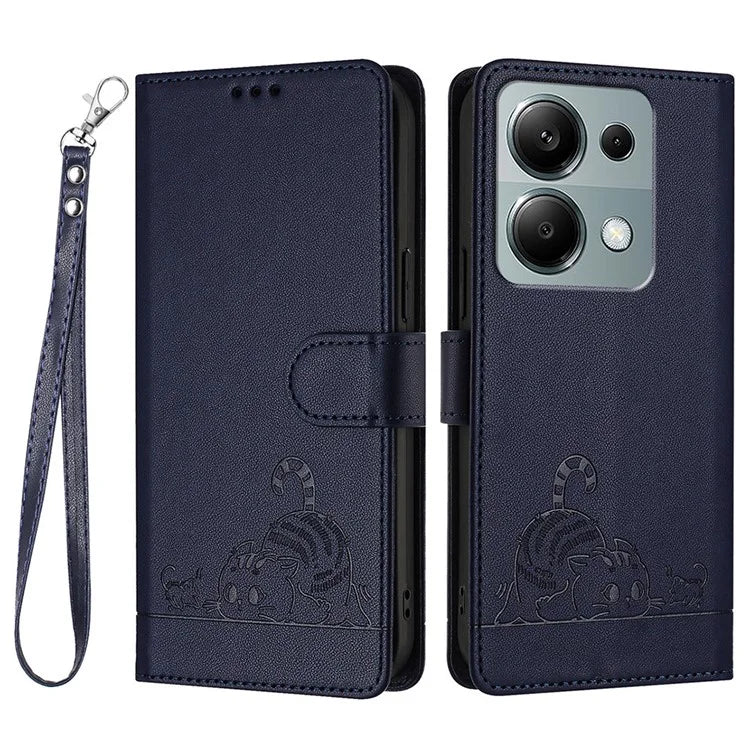 YB Imprinting Series-9 for Xiaomi Redmi Note 13 Pro 4G / Poco M6 Pro 4G Case Leather Phone Cover RFID Blocking