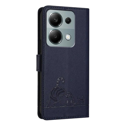YB Imprinting Series-9 for Xiaomi Redmi Note 13 Pro 4G / Poco M6 Pro 4G Case Leather Phone Cover RFID Blocking