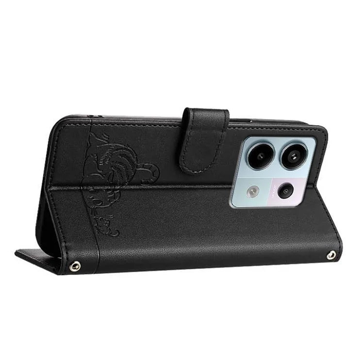 YB Imprinting Series-9 for Xiaomi Redmi Note 13 Pro 5G / Poco X6 5G Leather Phone Case with Hand Strap