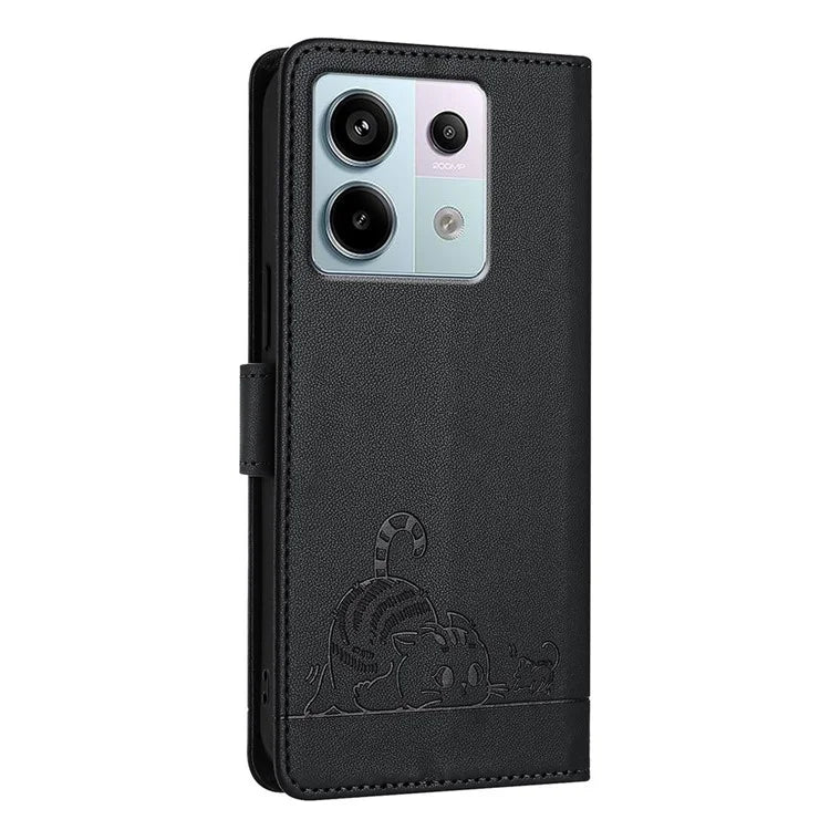 YB Imprinting Series-9 for Xiaomi Redmi Note 13 Pro 5G / Poco X6 5G Leather Phone Case with Hand Strap
