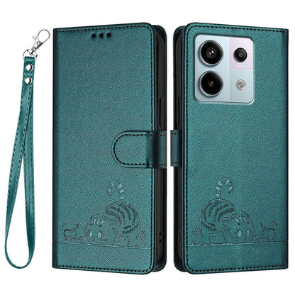 YB Imprinting Series-9 for Xiaomi Redmi Note 13 Pro 5G / Poco X6 5G Leather Phone Case with Hand Strap