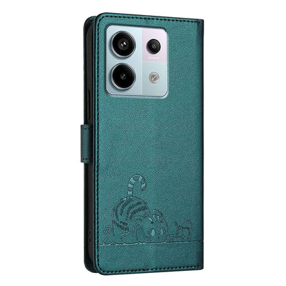 YB Imprinting Series-9 for Xiaomi Redmi Note 13 Pro 5G / Poco X6 5G Leather Phone Case with Hand Strap