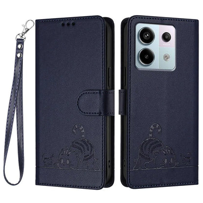 YB Imprinting Series-9 for Xiaomi Redmi Note 13 Pro 5G / Poco X6 5G Leather Phone Case with Hand Strap