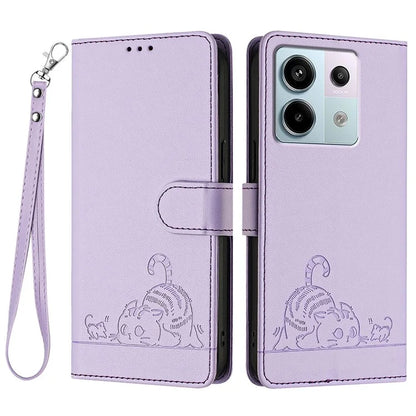 YB Imprinting Series-9 for Xiaomi Redmi Note 13 Pro 5G / Poco X6 5G Leather Phone Case with Hand Strap