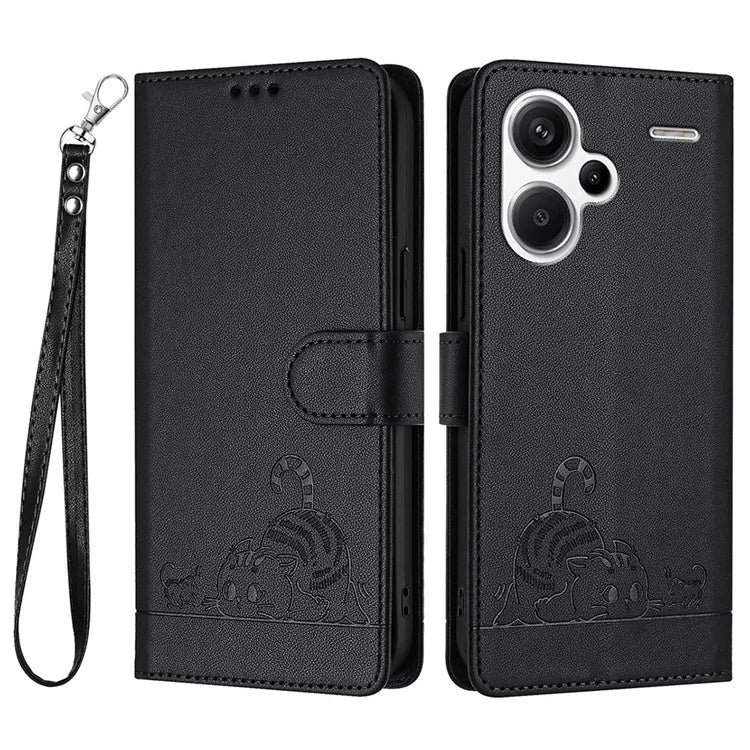 YB Imprinting Series-9 for Xiaomi Redmi Note 13 Pro+ 5G Case Cute Cat Mouse Leather Phone Cover