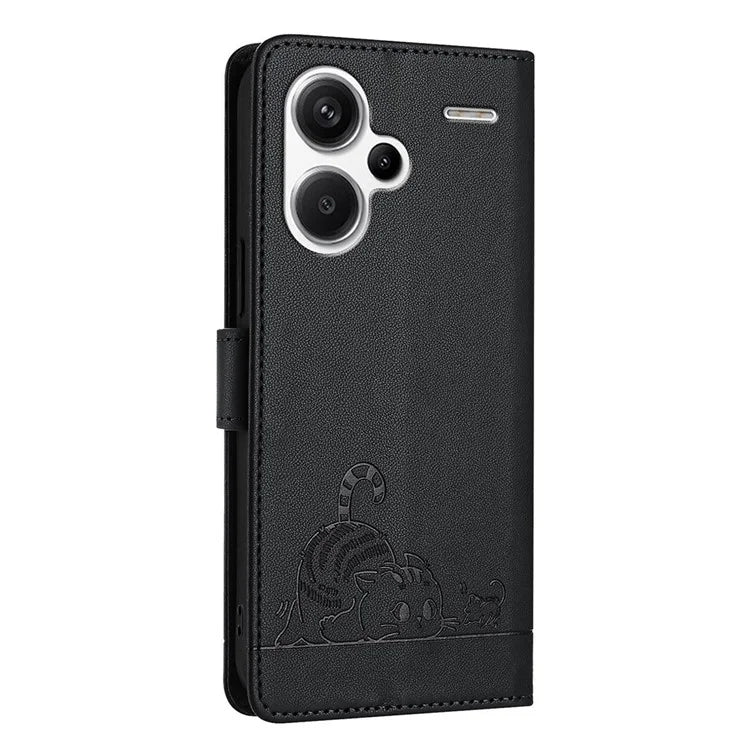 YB Imprinting Series-9 for Xiaomi Redmi Note 13 Pro+ 5G Case Cute Cat Mouse Leather Phone Cover