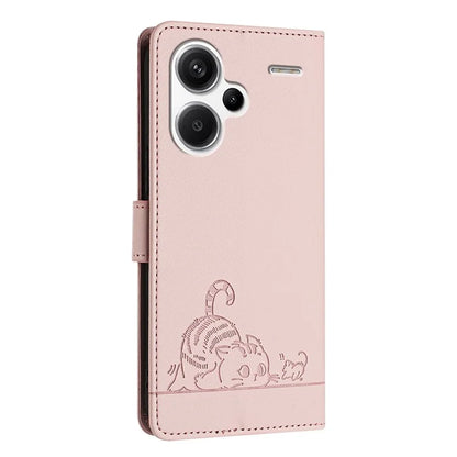 YB Imprinting Series-9 for Xiaomi Redmi Note 13 Pro+ 5G Case Cute Cat Mouse Leather Phone Cover