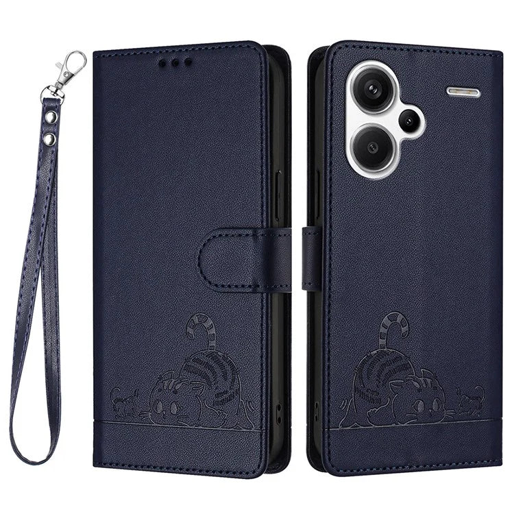YB Imprinting Series-9 for Xiaomi Redmi Note 13 Pro+ 5G Case Cute Cat Mouse Leather Phone Cover