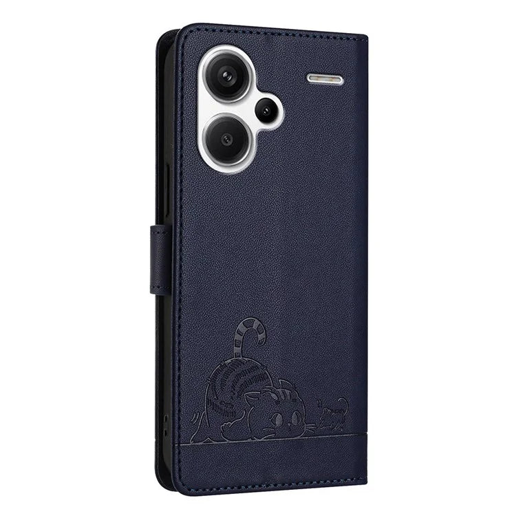 YB Imprinting Series-9 for Xiaomi Redmi Note 13 Pro+ 5G Case Cute Cat Mouse Leather Phone Cover