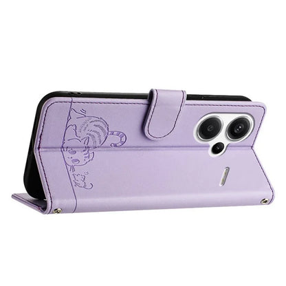 YB Imprinting Series-9 for Xiaomi Redmi Note 13 Pro+ 5G Case Cute Cat Mouse Leather Phone Cover