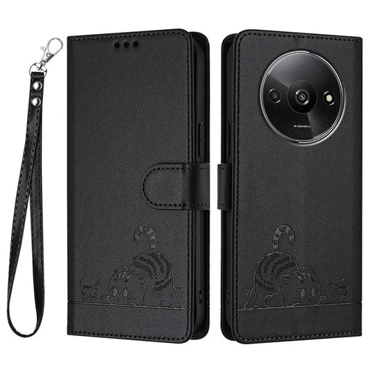 YB Imprinting Series-9 for Xiaomi Redmi A3 / Poco C61 4G Case RFID Blocking Leather Wallet Phone Cover