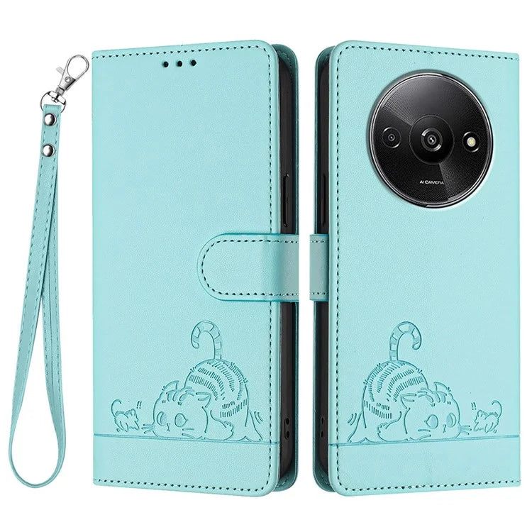 YB Imprinting Series-9 for Xiaomi Redmi A3 / Poco C61 4G Case RFID Blocking Leather Wallet Phone Cover