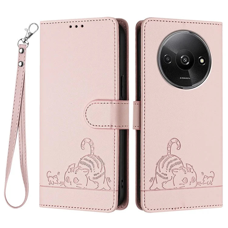 YB Imprinting Series-9 for Xiaomi Redmi A3 / Poco C61 4G Case RFID Blocking Leather Wallet Phone Cover
