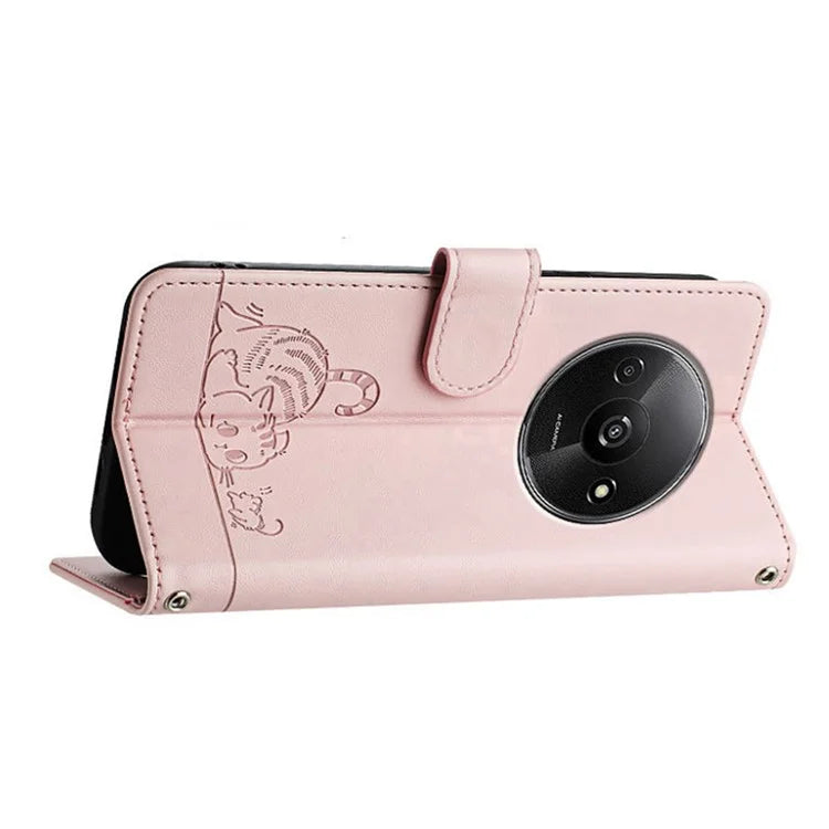 YB Imprinting Series-9 for Xiaomi Redmi A3 / Poco C61 4G Case RFID Blocking Leather Wallet Phone Cover