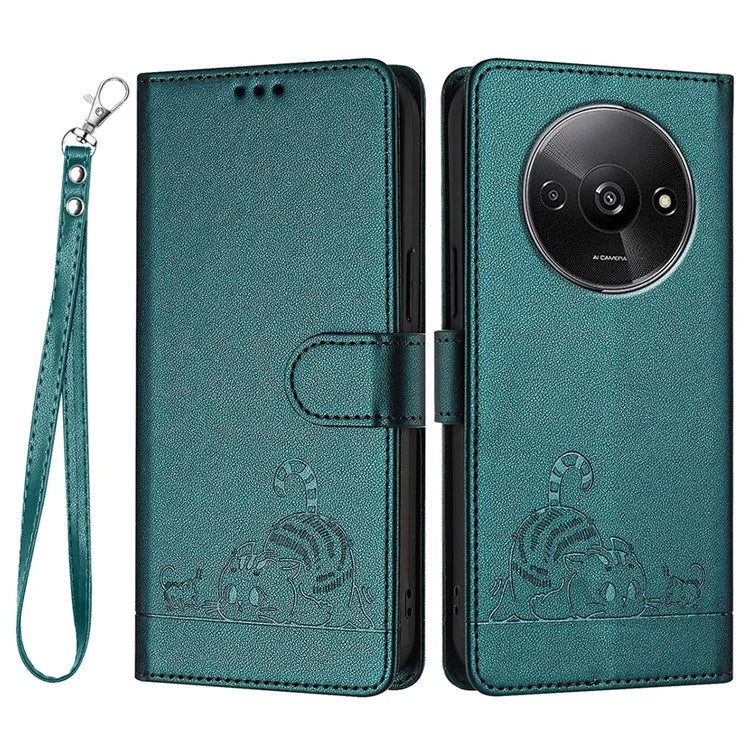 YB Imprinting Series-9 for Xiaomi Redmi A3 / Poco C61 4G Case RFID Blocking Leather Wallet Phone Cover