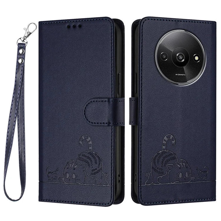 YB Imprinting Series-9 for Xiaomi Redmi A3 / Poco C61 4G Case RFID Blocking Leather Wallet Phone Cover
