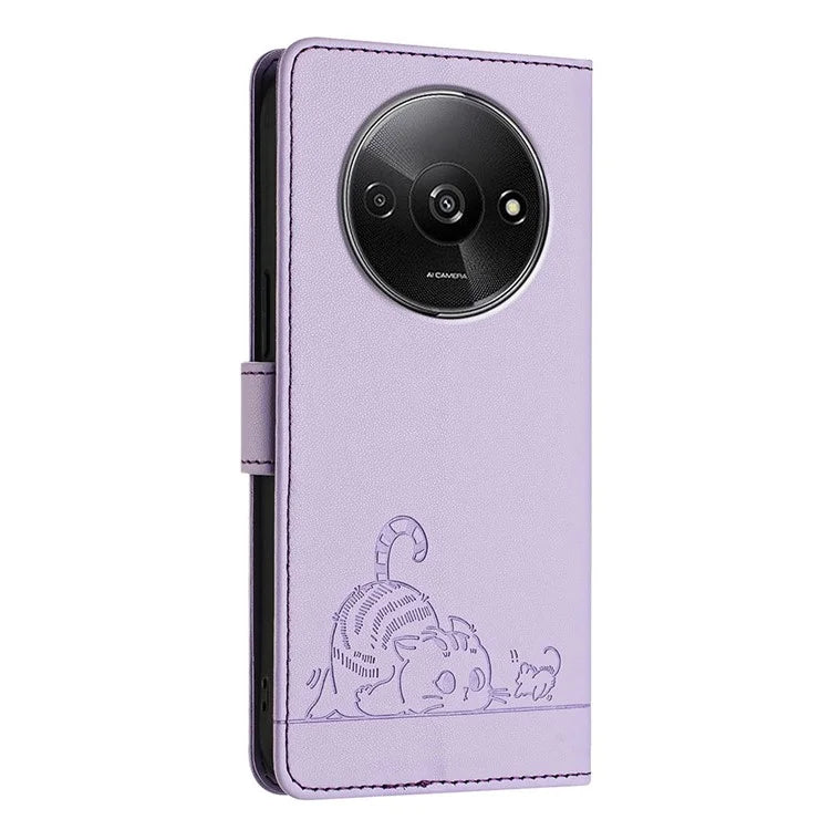YB Imprinting Series-9 for Xiaomi Redmi A3 / Poco C61 4G Case RFID Blocking Leather Wallet Phone Cover