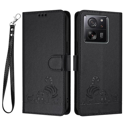 YB Imprinting Series-9 for Xiaomi 13T / 13T Pro / Redmi K60 Ultra Case RFID Blocking Leather Wallet Phone Cover